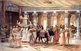 Frederick Arthur Bridgman Famous Paintings - The Procession of the Sacred Bull Anubis